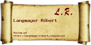 Langmayer Róbert névjegykártya