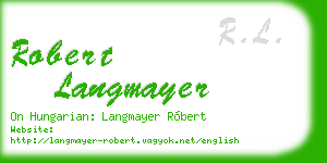 robert langmayer business card